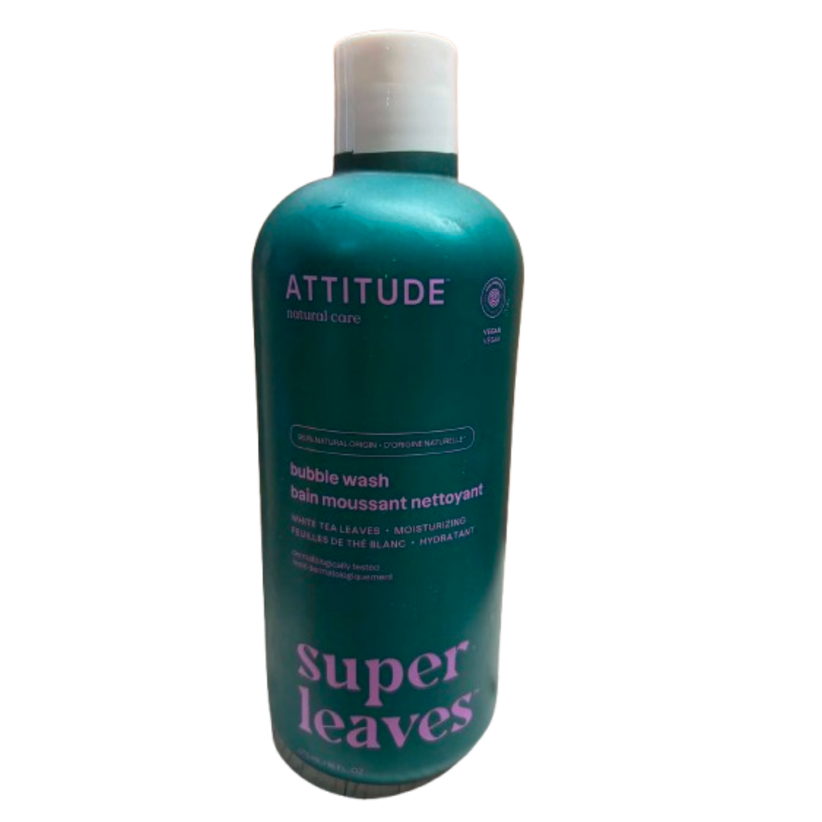 ATTITUDE Super Leaves – Bain moussant nettoyant aux feuilles de thé blanc