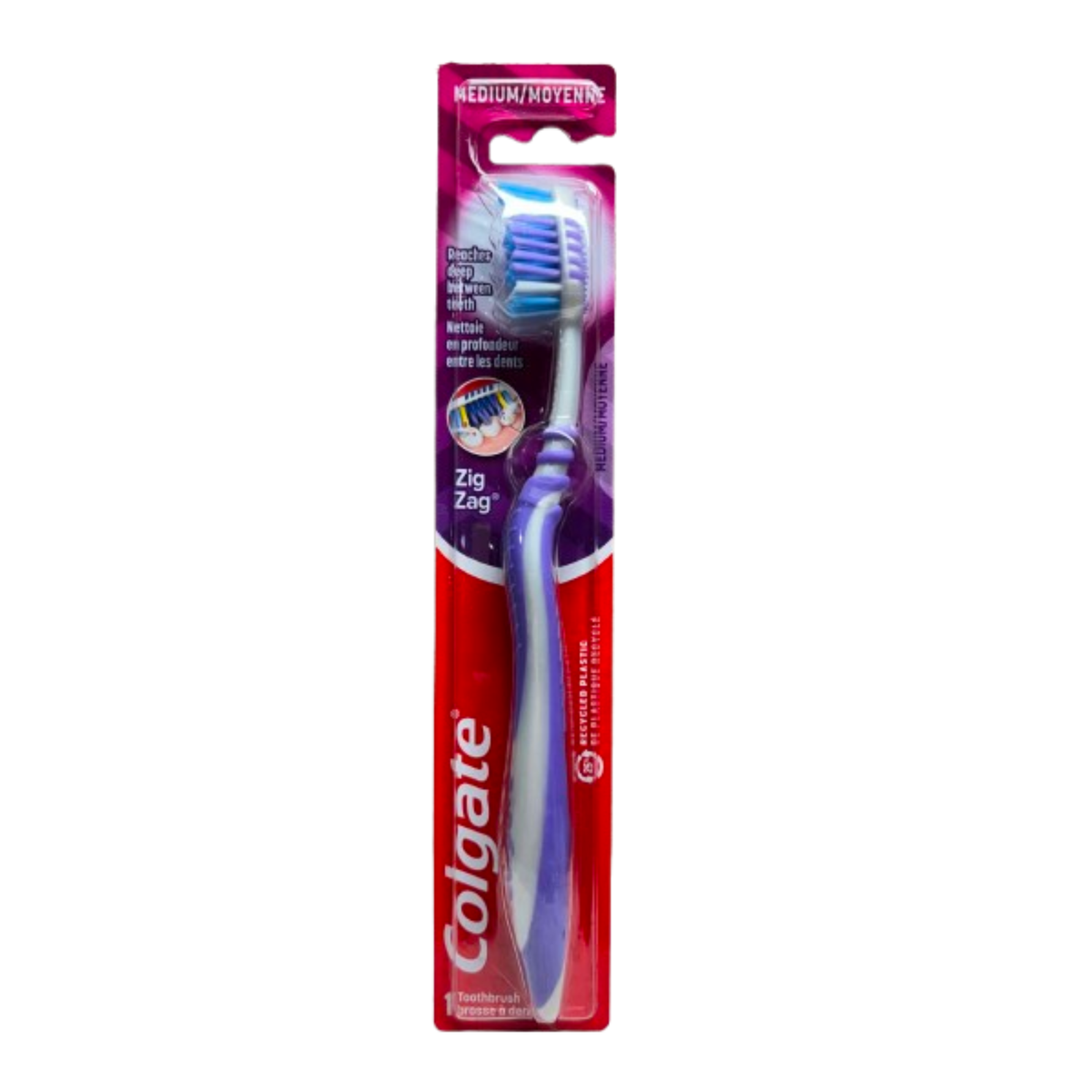 Colgate ZigZag – Brosse à dents – Moyenne