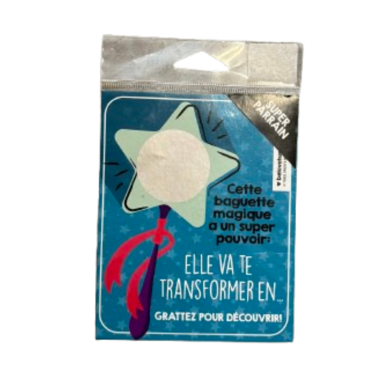 Carte à gratter annonce – Super parrain