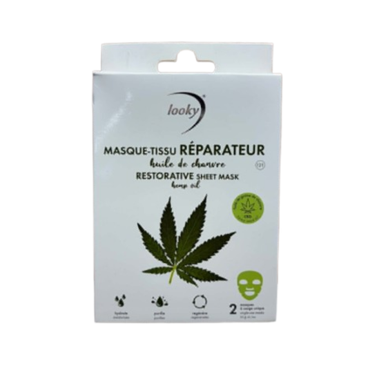 Masque en tissu réparateur à l’huile de chanvre