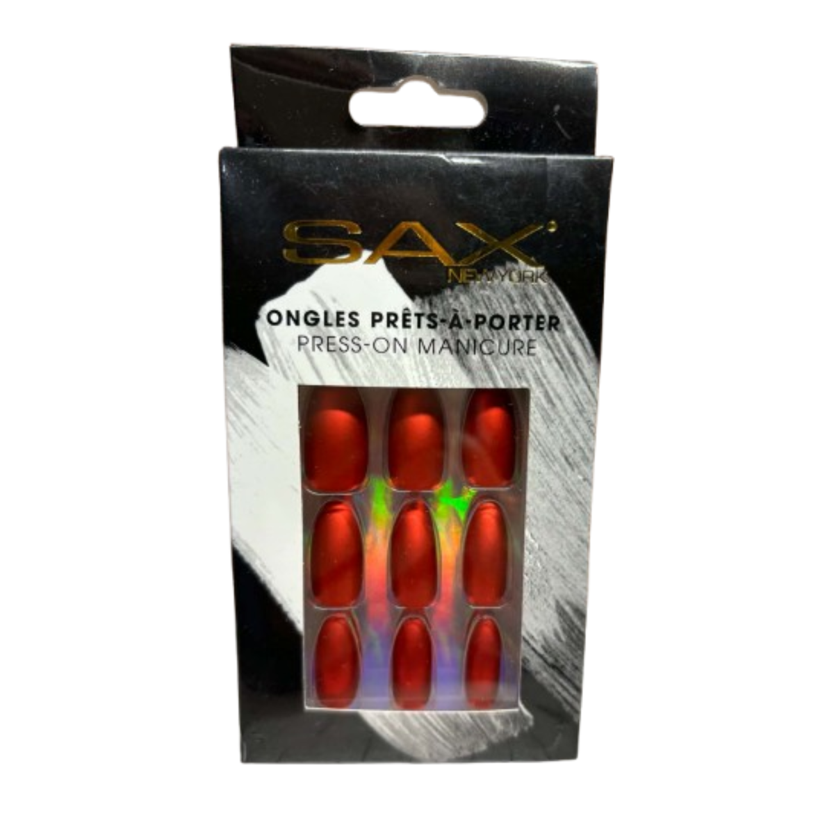 SAX – Ongles prêts-à-porter rouges métalliques