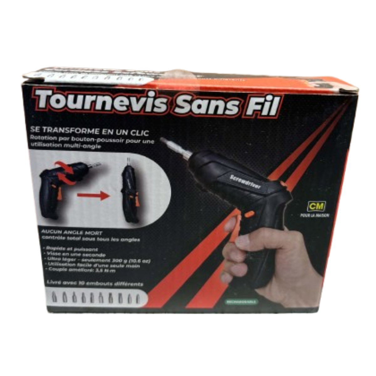 Tournevis sans fil convertible – 10 embouts