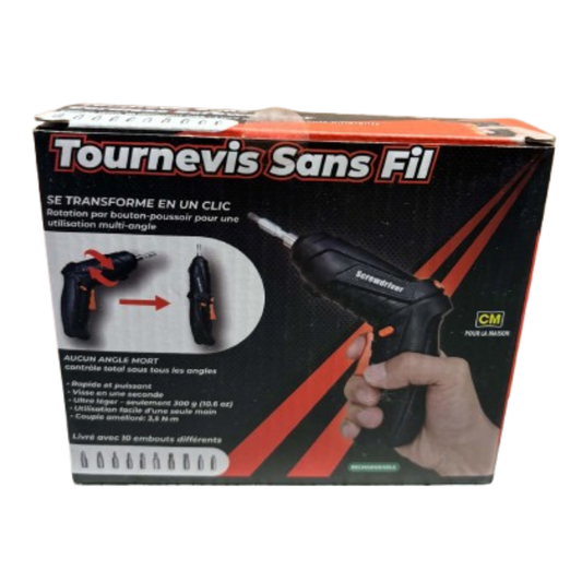 Tournevis sans fil convertible – 10 embouts