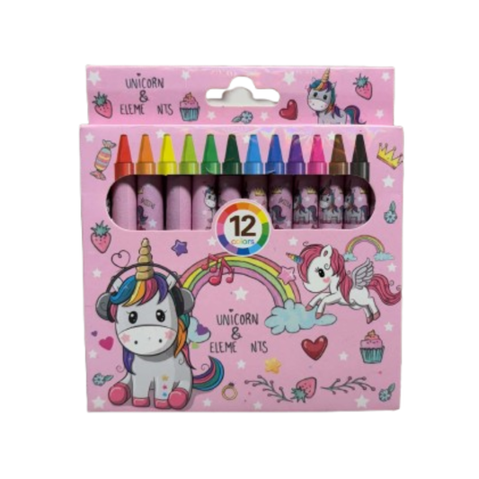 Ensemble de 12 crayons de cire – Licornes