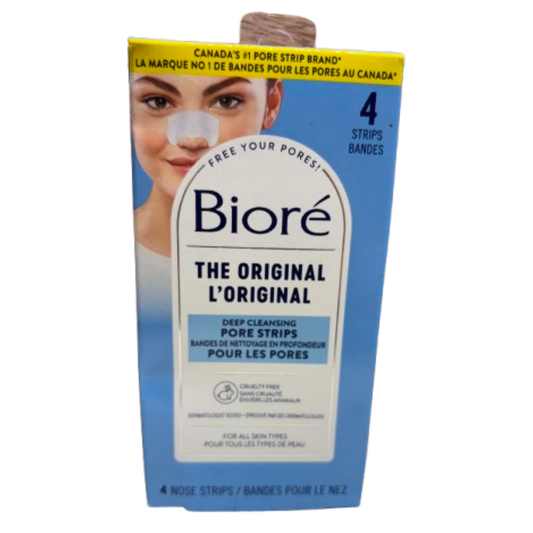 Bioré L’Original – Bandes nettoyantes pour les pores – 4 bandes