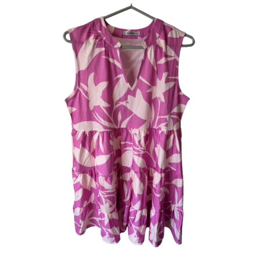 Robe sans manches rose à motifs floraux - Médium