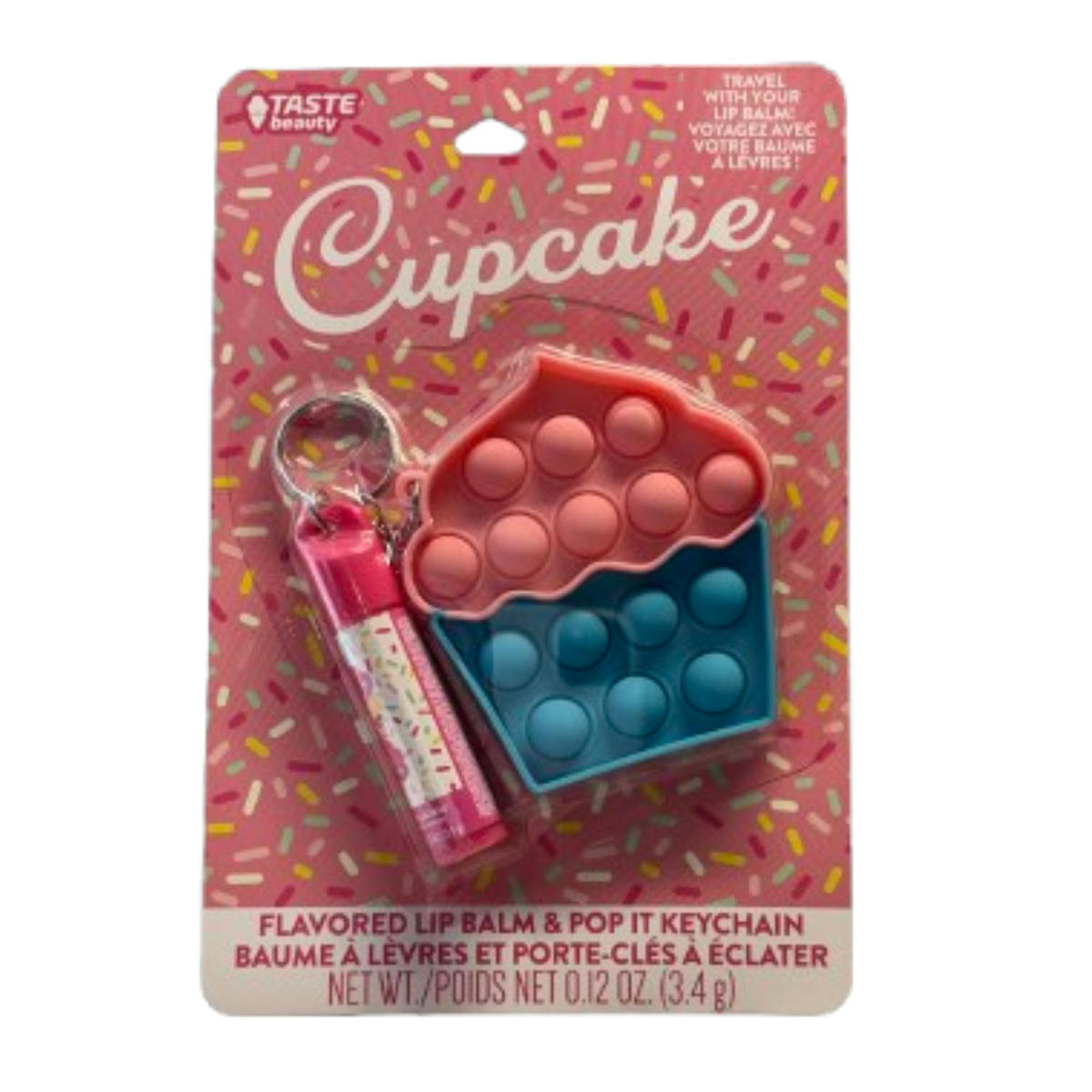 Baume à lèvres Cupcake avec porte-clés Pop It