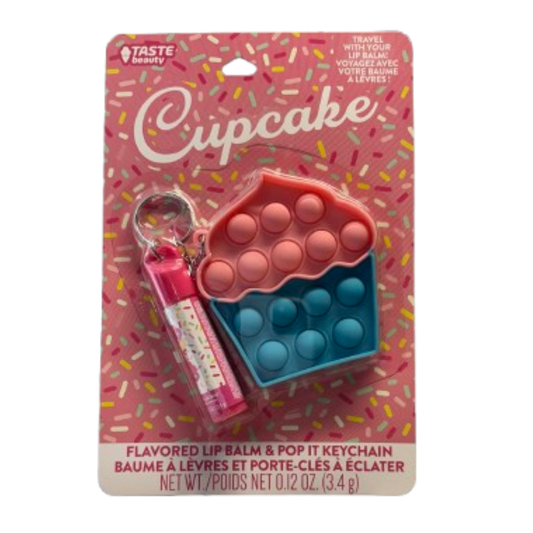 Baume à lèvres Cupcake avec porte-clés Pop It